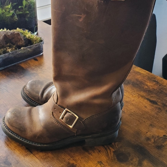 Frye buckle moto boots, brown, size 8.5 - Picture 6 of 14